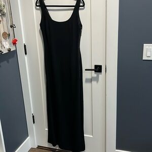 Andrea Polizzi for Rex Lester Black Column Gown With Rhinestone Zipper Sides